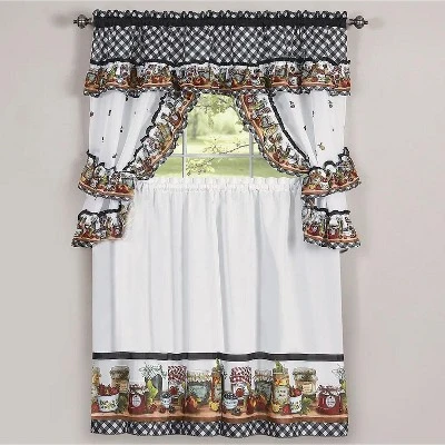 GoodGram Mason Jars Cottage Style Kitchen Curtain Swag & Tiers Set 4 GoodGram Mason Jars Cottage Style Kitchen Curtain Swag & Tiers Set - Image 2