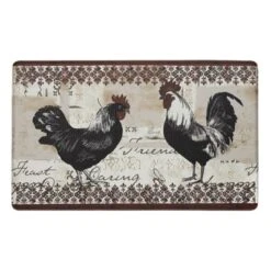 GoodGram Country Vintage Rooster Memory Foam Anti-Fatigue Kitchen Floor Mat - 18 In. W X 30 In. L