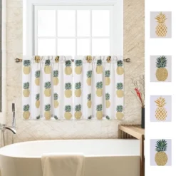 Trinity Pineapple Print Tier Small Half Window Curtains For Bathroom Kitchen Cafe 12 Trinity Pineapple Print Tier Small Half Window Curtains For Bathroom Kitchen Cafe -Home Decor Store GUEST 4e7ea17f ea3b 4fa0 9bd3 8da461643df7