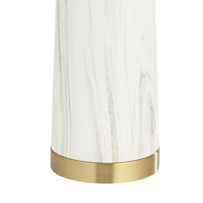 360 Lighting Maceao Modern Table Lamps 28" Tall Set Of 2 White Faux Marble Tapered Drum Shade For Bedroom Living Room Bedside Nightstand Office House 8 360 Lighting Maceao Modern Table Lamps 28" Tall Set Of 2 White Faux Marble Tapered Drum Shade For Bedroom Living Room Bedside Nightstand Office House - Image 6