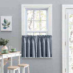 Ellis Lisa Solid Color Premium Poly Cotton Duck Fabric Tailored Tiers Dusty Blue -Home Decor Store GUEST 51f84c70 7301 428b b302 a437fd52fcd3