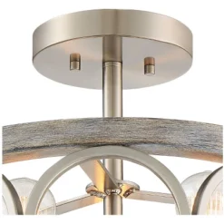 Franklin Iron Works Salima Rustic Farmhouse Ceiling Light Semi Flush Mount 16" Wide Brushed Nickel Gray Wood 3-Light LED For Bedroom Living Room House 12 Franklin Iron Works Salima Rustic Farmhouse Ceiling Light Semi Flush Mount 16" Wide Brushed Nickel Gray Wood 3-Light LED For Bedroom Living Room House -Home Decor Store GUEST 525e1792 2bf2 45aa 8272 2732f0c87a38