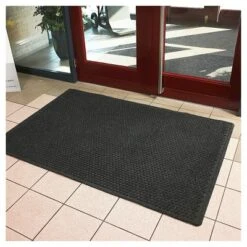 3'x5' Solid Dotted Doormat Black - HomeTrax -Home Decor Store GUEST 546163f2 f276 4443 a97c b3752f4317e9 1