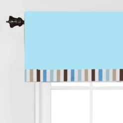 Bacati - Solid Stripes Aqua/Choc Window Valance -Home Decor Store GUEST 549d55ae 91d0 40aa 897f 478b6cbf739f