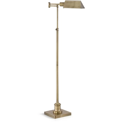 Regency Hill Jenson Traditional Pharmacy Floor Lamp 54" Tall Aged Brass Adjustable Swing Arm Metal Shade For Living Room Reading Bedroom Office 6 Regency Hill Jenson Traditional Pharmacy Floor Lamp 54" Tall Aged Brass Adjustable Swing Arm Metal Shade For Living Room Reading Bedroom Office - Image 4
