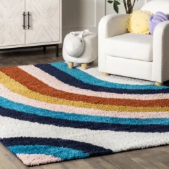 NuLOOM Ela Half Rainbow Shag Area Rug -Home Decor Store GUEST 5555b10e 2ceb 4adf b2f0 264177229b5f
