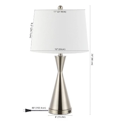 (Set Of 2) 26" Colton Classic French Country Iron LED Table Lamp With USB Charging Port (Includes LED Light Bulb) - JONATHAN Y 4 (Set Of 2) 26" Colton Classic French Country Iron LED Table Lamp With USB Charging Port (Includes LED Light Bulb) - JONATHAN Y - Image 2