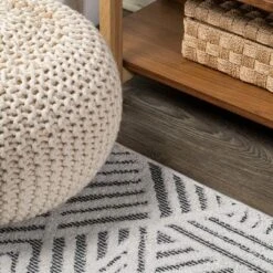 Jordan High-Low Pile Art Deco Geometric Indoor/Outdoor Area Rug - JONATHAN Y -Home Decor Store GUEST 56297acd 1ad8 4cea ac16 779acf689336