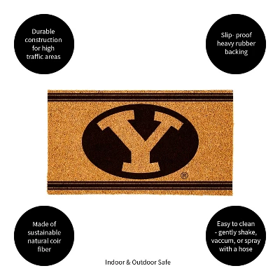 Evergreen Brigham Young University Logo Turf Mat, Brown- 28 X 16 Inches Indoor Outdoor Doormat 5 Evergreen Brigham Young University Logo Turf Mat, Brown- 28 X 16 Inches Indoor Outdoor Doormat - Image 3