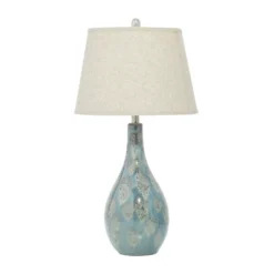 Ceramic Table Lamp With Drum Shade Set Of 2 Turquoise - Olivia & May -Home Decor Store GUEST 570f4801 a5c5 470c aa5a c6f3025c36cf