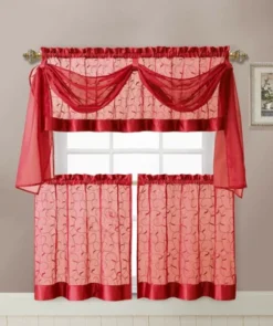 Kate Aurora Complete 4 Piece Linen Leaf Embroidered Complete Kitchen Curtain Set 19 Kate Aurora Complete 4 Piece Linen Leaf Embroidered Complete Kitchen Curtain Set -Home Decor Store GUEST 5adab07a d5f6 4275 b8a4 d8a733f4db00