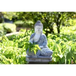 Techko Maid Meditating Resin Buddha Solar Outdoor Garden Statue Decor With Spotlight -Home Decor Store GUEST 5b4072d7 4058 4782 82a4 0da204449585