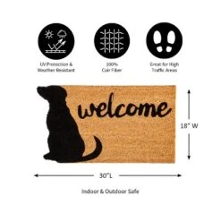 Evergreen Dog Welcome Shaped Indoor Outdoor Natural Coir Doormat 1'4"x2'4" Brown -Home Decor Store GUEST 5c39028f 5ef2 4863 85cd 885a335cc5d1