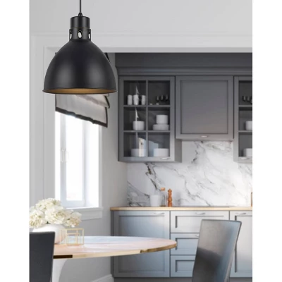 10.75" X 10" Metal Webster Pendant Dark Bronze - Cal Lighting 4 10.75" X 10" Metal Webster Pendant Dark Bronze - Cal Lighting - Image 2