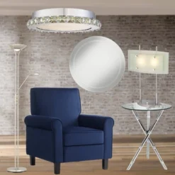 Possini Euro Design Charles Street Modern Desk Lamp 23" High Chrome Satin Nickel Frosted Slump Glass Shade For Bedroom Living Room Bedside Nightstand -Home Decor Store GUEST 5d3ac182 d3e8 4454 a5fa bd8664356ef1