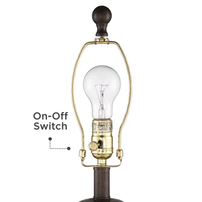 Regency Hill Traditional Table Lamps 24.25" High Set Of 2 Pedestal Bronze Off White Tapered Drum Shade Living Room Bedroom Bedside Nightstand 5 Regency Hill Traditional Table Lamps 24.25" High Set Of 2 Pedestal Bronze Off White Tapered Drum Shade Living Room Bedroom Bedside Nightstand - Image 3