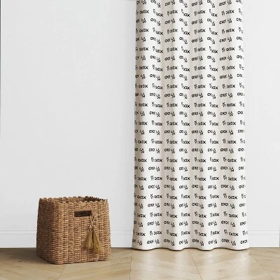 Bacati - Love Black Kisses N Hugs Cotton Printed Single Window Curtain Panel 4 Bacati - Love Black Kisses N Hugs Cotton Printed Single Window Curtain Panel - Image 2