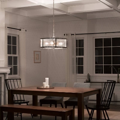 18" Metal Dixsie Caged Farmhouse Chandelier Woodgrain - River Of Goods 5 18" Metal Dixsie Caged Farmhouse Chandelier Woodgrain - River Of Goods - Image 3