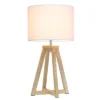 Natural Wood Interlocked Triangular Table Lamp With Fabric Shade White - Simple Designs -Home Decor Store GUEST 605c042d e6b4 4cb2 80e4 b5aabc7f66ce