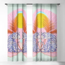 Sewzinski Loud Tigers Single Panel Sheer Window Curtain - Society6