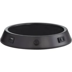 360 Lighting Modern Table Lamp With Dimmable USB And Outlet Workstation Base 24.5" High Bronze Tan Fabric Cylinder For Living Room Desk Bedroom -Home Decor Store GUEST 63508df5 98b9 4e16 94b6 a68538da70f5