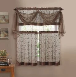 Kate Aurora Complete 4 Piece Linen Leaf Embroidered Complete Kitchen Curtain Set 17 Kate Aurora Complete 4 Piece Linen Leaf Embroidered Complete Kitchen Curtain Set -Home Decor Store GUEST 669235fc 2c2f 4c3d a747 c9e56883ecdf