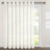 Home Boutique Farmhouse Textured Grommet Sheer Window Curtain Panel White Single 115x84