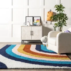 NuLOOM Ela Half Rainbow Shag Area Rug -Home Decor Store GUEST 699514cf e79a 4970 8c8d 91d775ed9007