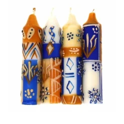 Global Crafts Hand-Painted Dinner Or Shabbat Candles, Set Of 4 -Home Decor Store GUEST 6a922783 ed6d 4571 ae21 1e875375a303
