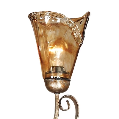 Franklin Iron Works Amber Scroll Golden Bronze Large Chandelier 35 1/2" Wide Rustic Art Glass 9-Light Fixture For Dining Room House Kitchen Island 4 Franklin Iron Works Amber Scroll Golden Bronze Large Chandelier 35 1/2" Wide Rustic Art Glass 9-Light Fixture For Dining Room House Kitchen Island - Image 2