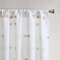 Ashley Pom Pom Embellished Sheer Window Curtain Panel Blush -Home Decor Store GUEST 6c2e6b6d 1663 40e2 a517 d9999da3ae0c