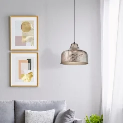 11" Bela Silver Metal Bowl Shaped Pendant Ceiling Light - River Of Goods -Home Decor Store GUEST 6cbaf0f9 2a4c 44ee a8e1 b862d4260eae