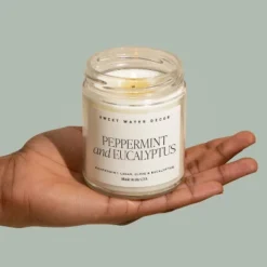 Sweet Water Decor Peppermint & Eucalyptus 9oz Clear Jar Soy Candle