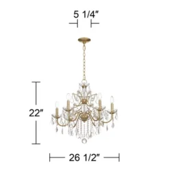 Vienna Full Spectrum DeMallo Gold Chandelier 26" Wide French Scroll Arm Clear Crystal 6-Light Fixture For Dining Room House Foyer Kitchen Island Home -Home Decor Store GUEST 6e3b93ca 75cf 4985 b7eb 57b2c49d69ff