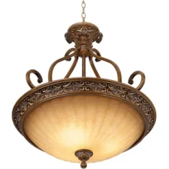 Kathy Ireland Sterling Estate Golden Bronze Pendant Chandelier 26 1/2" Wide Rustic Champagne Bowl Shade 3-Light Fixture For Dining Room Kitchen Island 13 Kathy Ireland Sterling Estate Golden Bronze Pendant Chandelier 26 1/2" Wide Rustic Champagne Bowl Shade 3-Light Fixture For Dining Room Kitchen Island -Home Decor Store GUEST 706706a2 27d1 4081 976d a8f40b5ff410