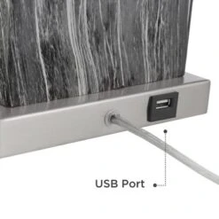 360 Lighting Connie Modern Table Lamps Set Of 2 With Acrylic Risers 25" High Black Faux Marble USB Charging Ports White Rectangular Shade For Desk -Home Decor Store GUEST 71589750 1e2d 47e9 a685 da6f3eb5bf29 1