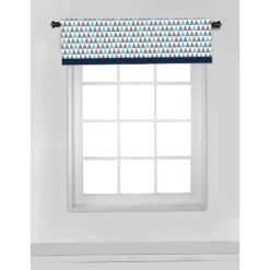 Bacati - Triangles Aqua/Navy/Grey Boys Cotton Window Valance -Home Decor Store GUEST 72a52cb9 ac96 4579 ae18 6d54584b2452