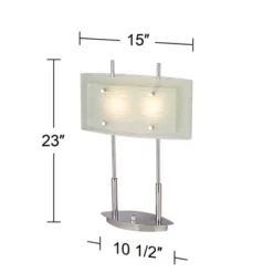 Possini Euro Design Charles Street Modern Desk Lamp 23" High Chrome Satin Nickel Frosted Slump Glass Shade For Bedroom Living Room Bedside Nightstand -Home Decor Store GUEST 72f5eda7 e445 4ef1 bab7 c99c49fe11e9