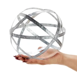 Farmlyn Creek 2 Piece Silver Metal Decorative Spheres For Home Decor, Table, Rustic Style Shelf Decor Accents (2 Sizes) -Home Decor Store GUEST 7437f1b2 18ad 445c 95b7 53a18d03f812