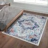 Trinity Washable Vintage Bohemian Floral Print Area Rug -Home Decor Store GUEST 7470f378 bc8f 465d 8689 2849bc3707fb