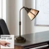 Regency Hill Rustic Farmhouse Desk Lamp 18 1/2" High With USB Dimmer Satin Bronze Metal Blond Mica Shade For Bedroom Living Room House Bedside Home -Home Decor Store GUEST 747d0487 4b49 449e b366 00e42405d674