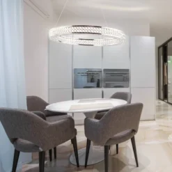 24.7" Crystal/Metal Round Benton Chandelier (Includes Energy Efficient Light Bulb) Silver - JONATHAN Y -Home Decor Store GUEST 76c24f3d ccfe 46b7 84ad aeec74e11fb1