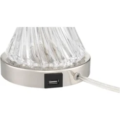 Regency Hill Luca Modern Table Lamps 25 1/2" High Set Of 2 Clear Glass With USB Charging Ports Dimmers White Fabric Drum Shade For Bedroom House Desk 13 Regency Hill Luca Modern Table Lamps 25 1/2" High Set Of 2 Clear Glass With USB Charging Ports Dimmers White Fabric Drum Shade For Bedroom House Desk -Home Decor Store GUEST 798cf970 bda5 457a a52a 1cad493ac225