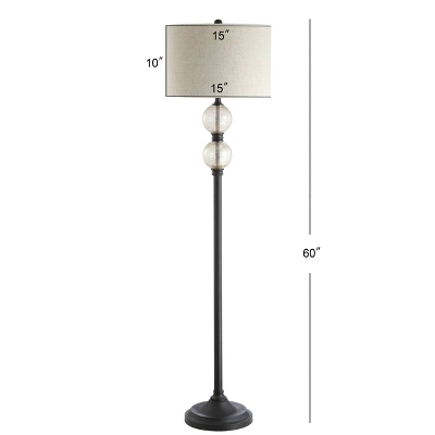 60" Glass/Metal January Floor Lamp (Includes LED Light Bulb) Black - JONATHAN Y 5 60" Glass/Metal January Floor Lamp (Includes LED Light Bulb) Black - JONATHAN Y - Image 3