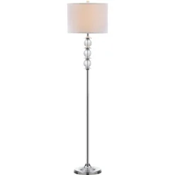 60" Riga Floor Lamp Clear/Chrome (Includes CFL Light Bulb) - Safavieh -Home Decor Store GUEST 7d1d11f7 ae9a 4036 a23f cb064441021a