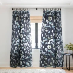 Ninola Design Watery Abstract Flowers Navy Single Panel Sheer Window Curtain - Deny Designs -Home Decor Store GUEST 7e3fbd38 9e71 4c99 ad87 9e2dec802efa
