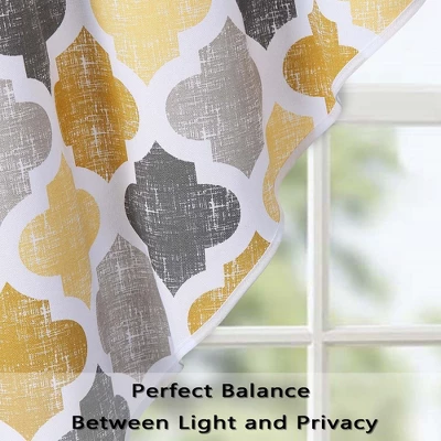 Geometric Quatrefoil Swag Valance Curtains For Windows Cotton Blend Fabric, 56" W X 36" L 7 Geometric Quatrefoil Swag Valance Curtains For Windows Cotton Blend Fabric, 56" W X 36" L - Image 5