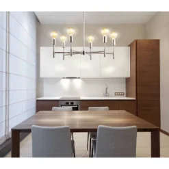 17.75" Adjustable Height Metal Turing Pendant (Includes Energy Efficient Light Bulb) Chrome - JONATHAN Y -Home Decor Store GUEST 8095d9f0 7413 4ba9 8337 13105872452a