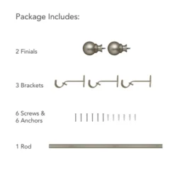 Cordelia 1" Window Drapery Single Curtain Rod With Globe Ball Finial - Elrene Home Fashions -Home Decor Store GUEST 83574a1d c252 428e b2fc 17f7103012f1