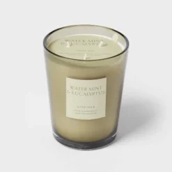 Colored Vase Glass With Dustcover Watermint And Eucalyptus Candle Green - Threshold™ -Home Decor Store GUEST 8583e514 219c 427d 837a db7f3589ab6c